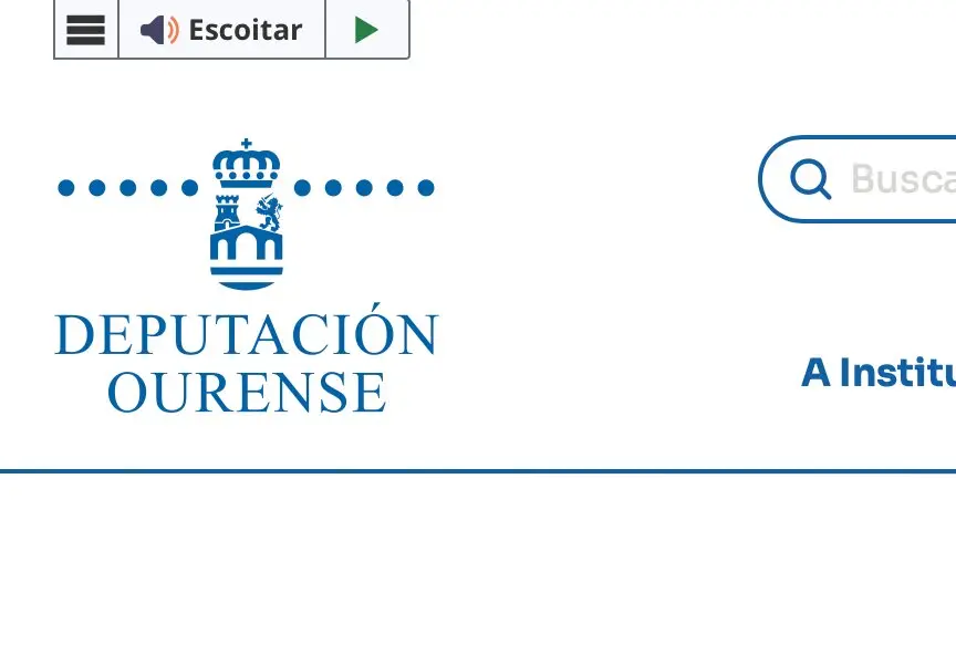 O bot&oacute;n "Escoitar" permite acceder aos contidos da Deputaci&oacute;n de forma aut&oacute;noma e inclusiva.