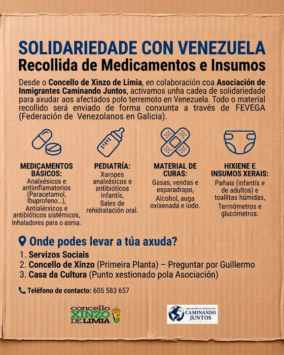Medicamentos, material de curas e insumos de higiene, entre las necesidades prioritarias de la campa&ntilde;a.