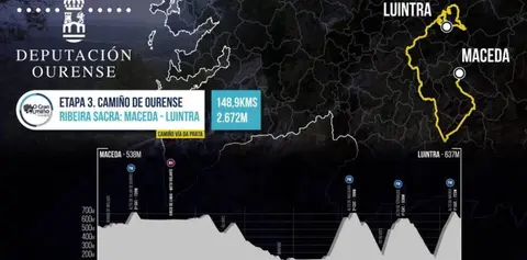 o Gran Cami&ntilde;o. Ourense. Ciclismo. Terceira etapa 26 de febreiro de 2022