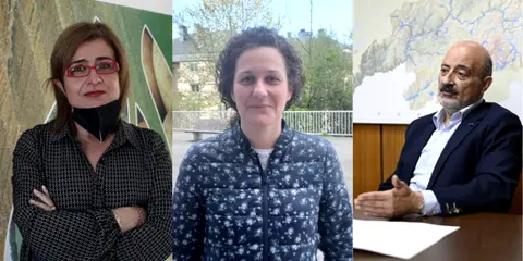 Maite Joga (ADEGAL), Montse Valencia (Ecoloxistas en Acci&oacute;n) e Jos&eacute; Antonio Quiroga (CHMS)