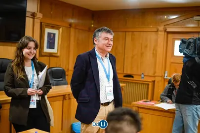 Manuel Pozo, concelleiro en Xinzo, fue uno de los m&aacute;s activos en campa&ntilde;a, capitaneando las movilizaciones por la falta de pediatras. | FOTO: Noelia Caseiro.