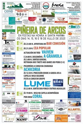 Cartel das festas de Piñeira de Arcos | FOTO: Graficas Cars.