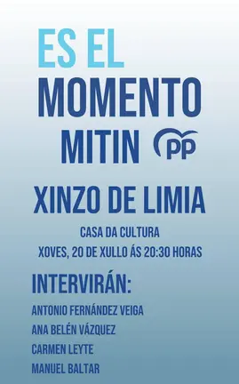 O PP dará un mitin esta tarde na Casa da Cultura.