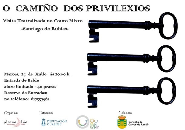 Cartel da visita teatralizada do Camiño dos Privilexios.
