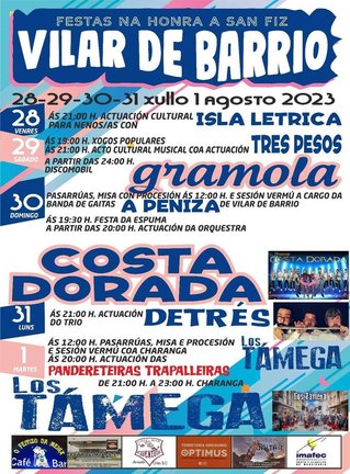 Cartel das festas de Vilar de Barrio
