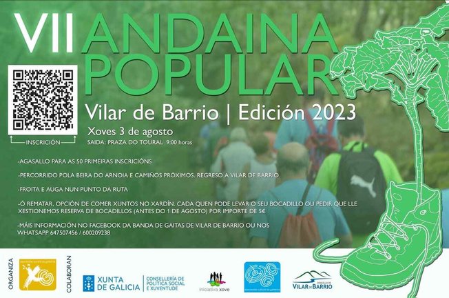 Vilar de Barrio celebrará a súa VII Andaina Popular o 3 de agosto.