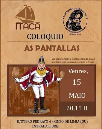 Cartel del coloquio "As Pantallas" que se celebrar&aacute; este viernes en el bar &Iacute;taca de Xinzo de Limia.