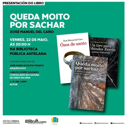 A Biblioteca P&uacute;blica Antelana de Xinzo acolle o venres esta presentaci&oacute;n literaria.