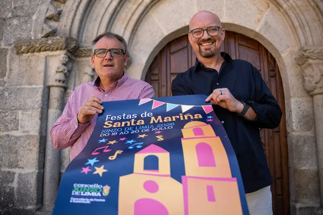 El alcalde Amador D&iacute;az y el concejal de Fiestas, Ricardo Sieiro, presentan la programaci&oacute;n de Santa Mari&ntilde;a 2026.