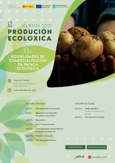 Cartel do curso sobre as posibilidades de comercialización da pataca ecolóxica