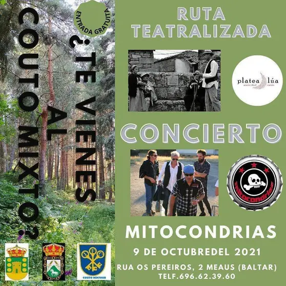 Cartel do programa da ruta teatralizada e concertos do Couto Mixto.