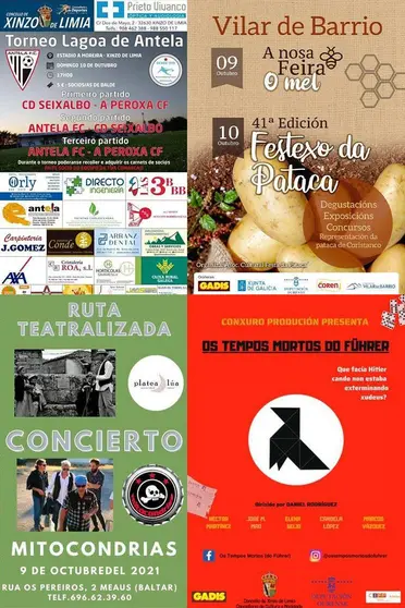 Cartel das propostas culturais para esta fin de semana.