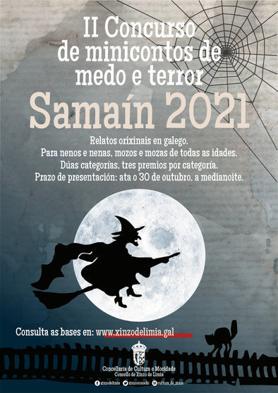 Cartel do II Concurso de minicontos de terror Samaín 2021, | FOTO: Concello de Xinzo.