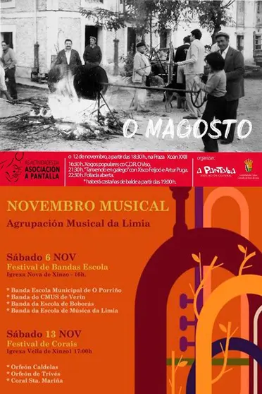 Cartel do Magosto e do Novembro Musical de Xinzo de Limia.