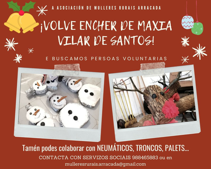 Cartel para a colaboración nos ornamentos de Nadal en Vilar de Santos.