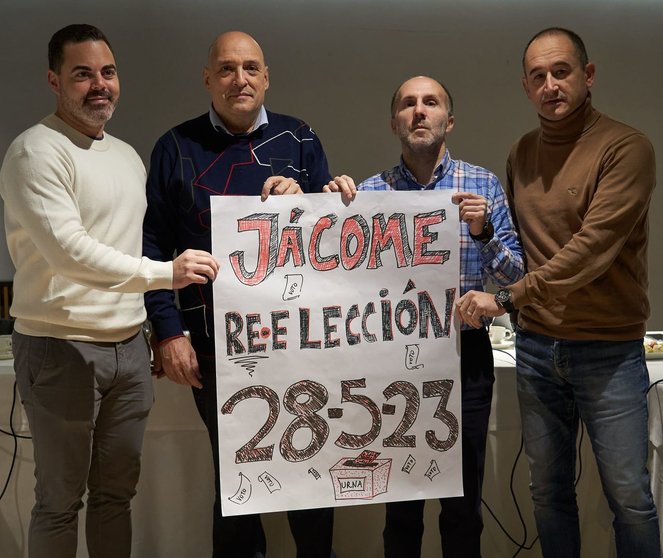 Antonio Fernández, Armando Ojea, Gonzalo Pérez Jácome y Telmo Ucha, esta mañana en la presentación de la candidatura.