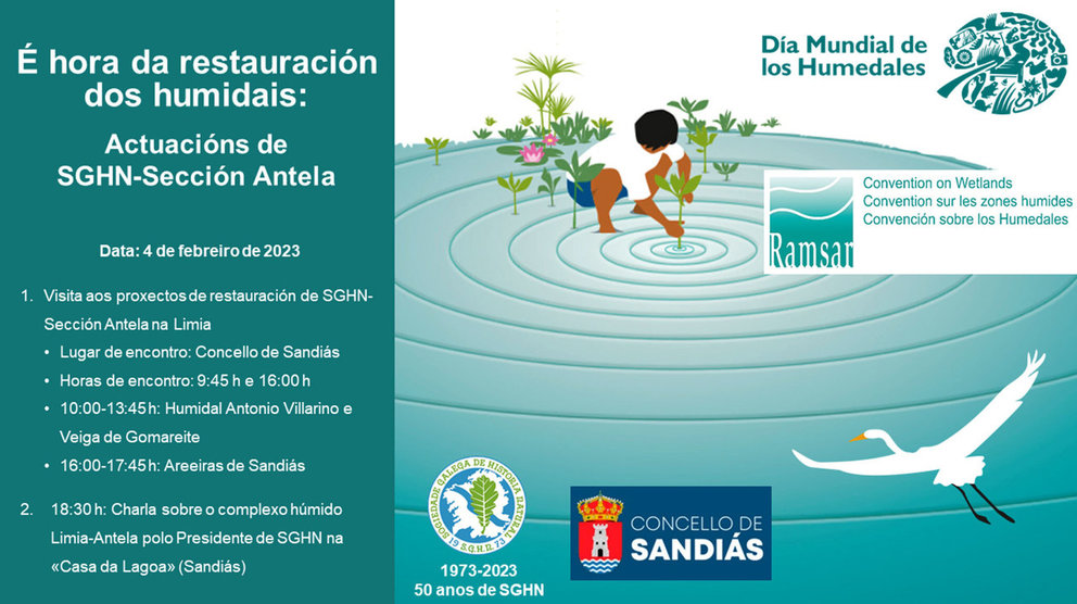 Cartel da actividade que levará a cabo a Sección Antela da Sociedade Galega de Historia Natural este sábado.