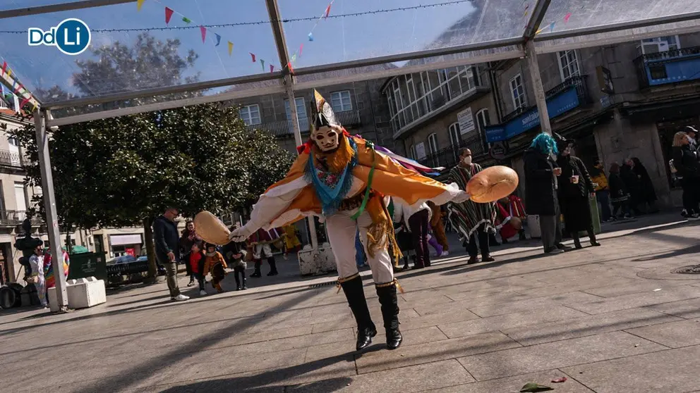 Las pantallas de Xinzo, protagonistas del Entroido el pasado mes de febrero. | FOTO: Noelia Caseiro.