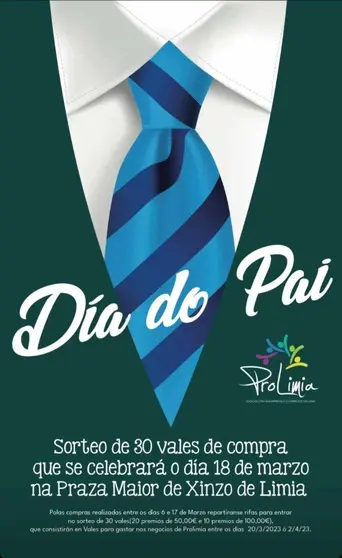 Cartel da iniciativa de Prolimia para impulsar as vendas con motivo do Día do Pai.