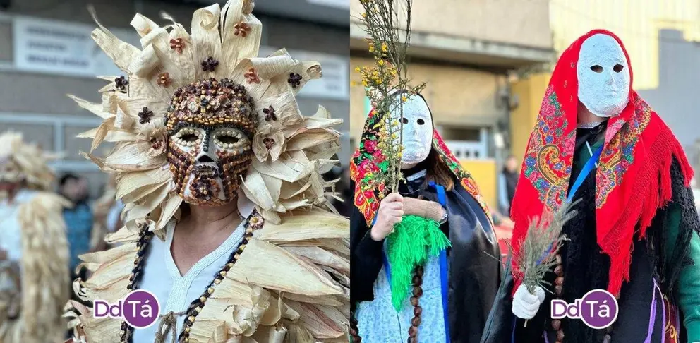 Os follateiros de Lobios e os farrumecos de Sobradelo (Xunqueira de Ambiá) participaron na última edición de ViBoMask o pasado mes de marzo. | FOTOS: Anabel G. Simon