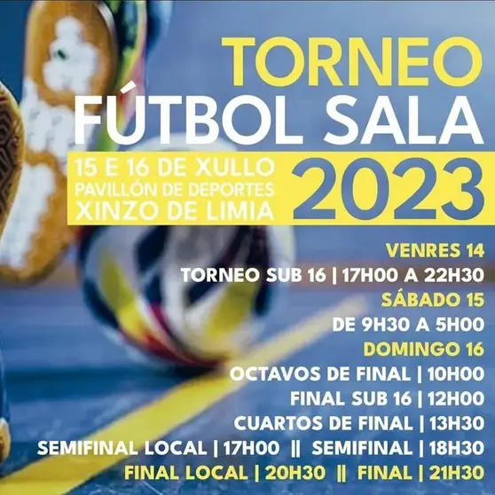 Cartel cos horarios do torneo.