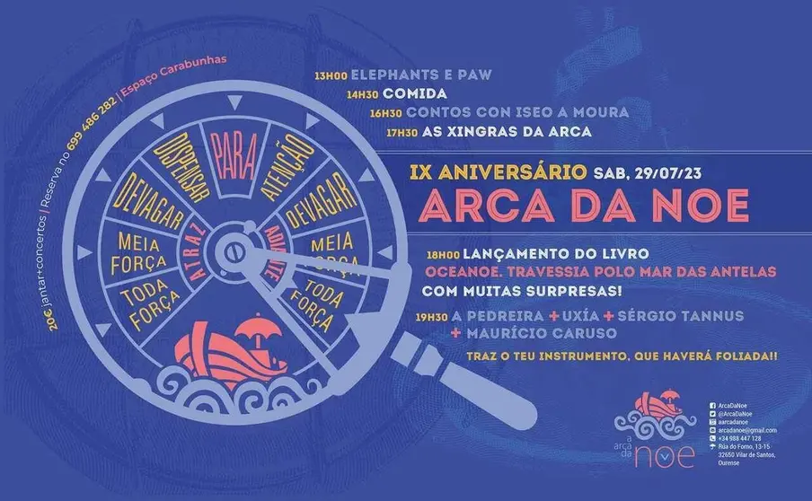 Actividades da Arca da noa para festexar o seu noveno aniversario.