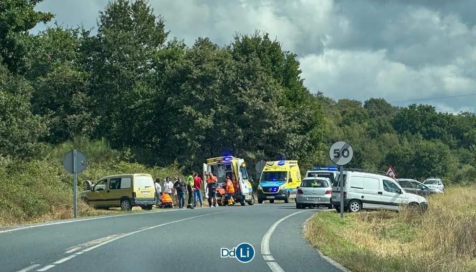 Accidente ocurrido esta mañana en Pidre, Xinzo.