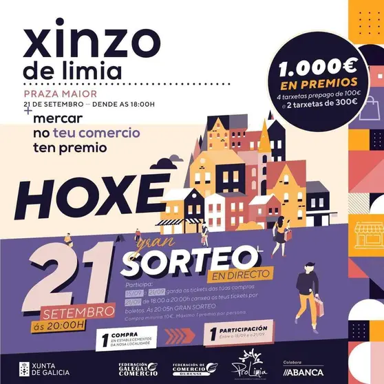 Cartel da actividade da Federación de Comercio de Ourense que terá lugar na tarde deste xoves en Xinzo.