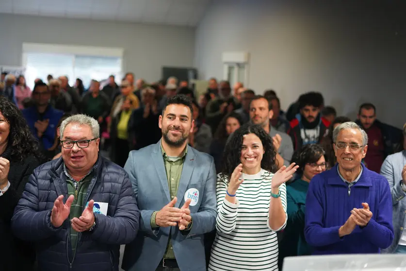 Antonio Míguez, Marcos Nogueiras, Noa Presas, Suárez Canal mitin Vilar de Santos