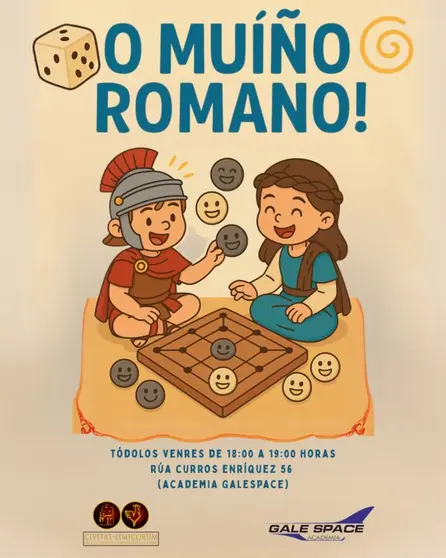 O xogo do muíño romano todos os venres na academia Galespace.