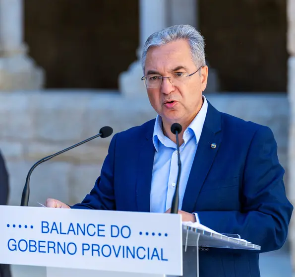 Luis Menor P&eacute;rez, presidente da Deputaci&oacute;n de Ourense, este martes en Santo Estevo.