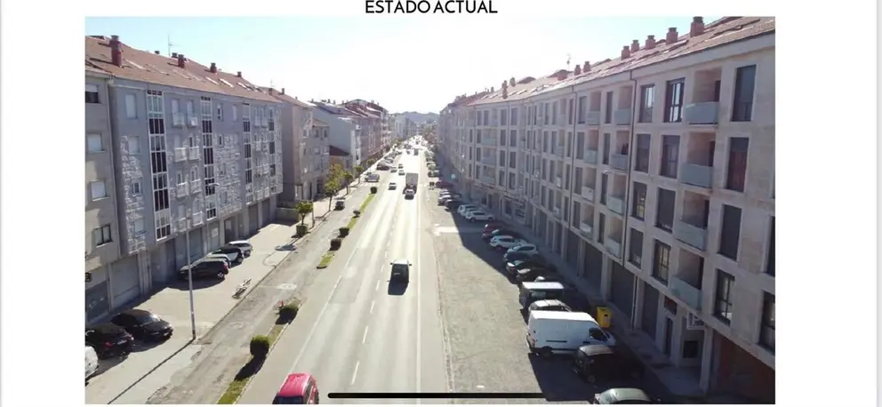 Estado actual de la Avenida de Ourense en Xinzo de Limia.