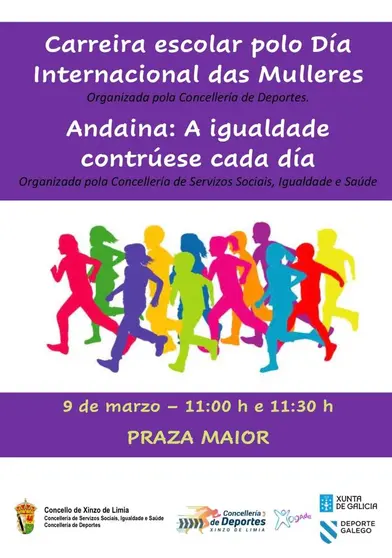 La Praza Maior de Xinzo acoger&aacute; la carrera escolar, la andaina y la lectura del manifiesto del 8M.