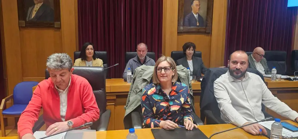 Representantes del Grupo Provincial Socialista durante el debate de las mociones en la sesi&oacute;n plenaria de la Diputaci&oacute;n de Ourense.
