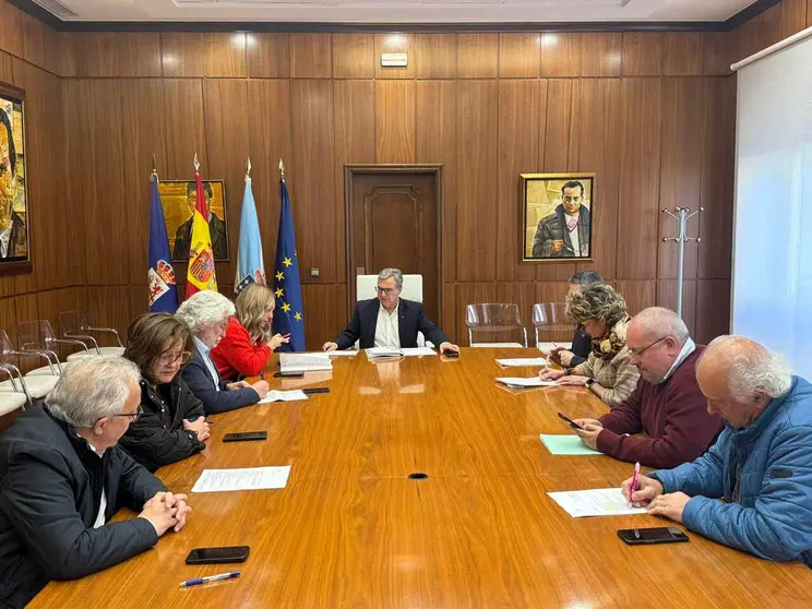 Imaxe da Xunta de Goberno da Deputaci&oacute;n de Ourense, encabezada polo presidente Luis Menor, analizando o plan contra o reto demogr&aacute;fico.