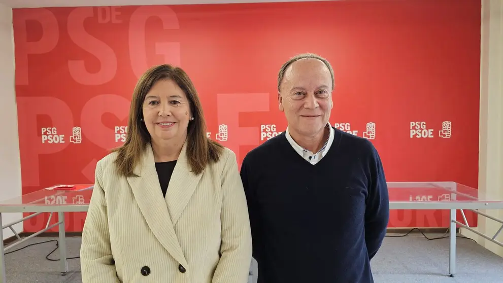 La diputada Marga Mart&iacute;n y el senador Rafael Rodr&iacute;guez Villarino durante la presentaci&oacute;n de los detalles de la inversi&oacute;n ferroviaria.