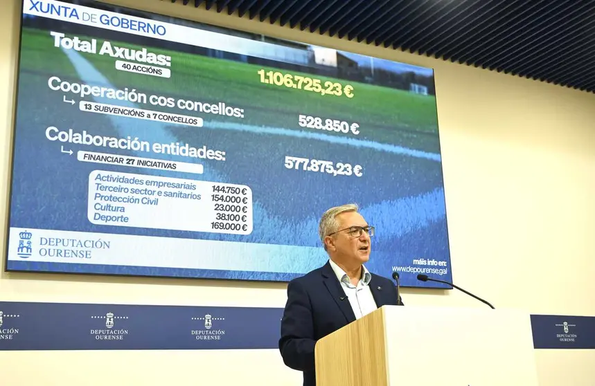 Luis Menor informou dos acordos adoptados pola Xunta de Goberno da Deputaci&oacute;n de Ourense.
