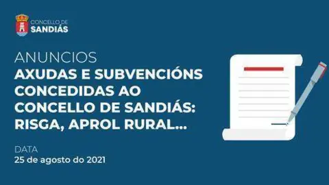 Cartel das subvenci&oacute;ns concedidas ao Concello de Sandi&aacute;s