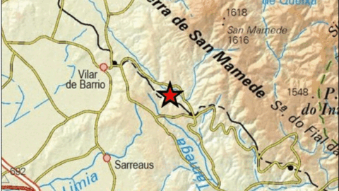 Epicentro do terremoto desta tarde.
