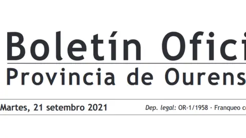 Cabeceira do Bolet&iacute;n Oficial da Provincial de Ourense.