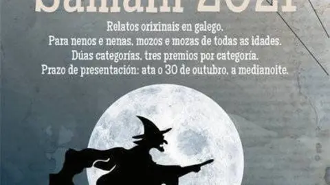 Cartel do II Concurso de minicontos de terror Sama&iacute;n 2021, | FOTO: Concello de Xinzo.