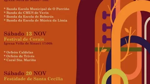 Cartel do novembro musical da Agrupaci&oacute;n Musical da Limia.