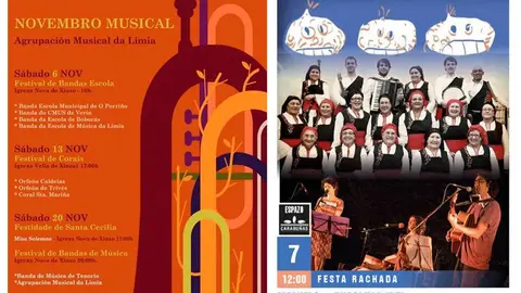 Carteis das actuaci&oacute;ns musicais desta fin de semana.
