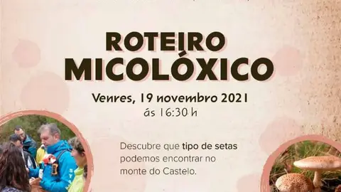 Cartel do roteiro micol&oacute;xico en Vilar de Barrio.