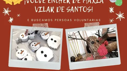 Cartel para a colaboraci&oacute;n nos ornamentos de Nadal en Vilar de Santos.