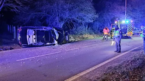 Imagen del accidente en la carretera OU-1112