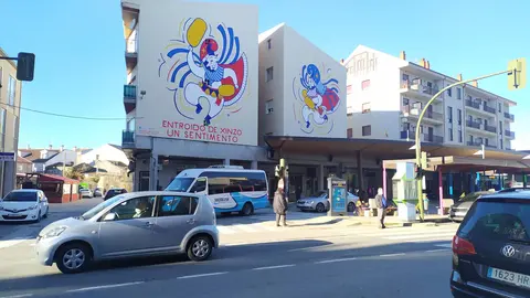 Entroido. R&uacute;a Xinzo. Estaci&oacute;n autobuses