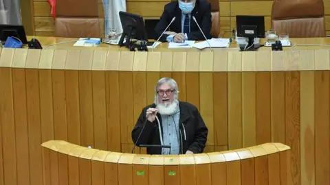 Xos&eacute; Lu&iacute;s Rivas, no Parlamento galego. FOTO BNG