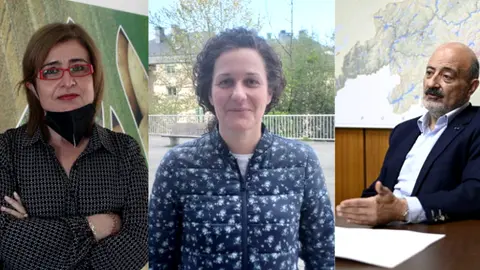 Maite Joga (ADEGAL), Montse Valencia (Ecoloxistas en Acci&oacute;n) e Jos&eacute; Antonio Quiroga (CHMS)