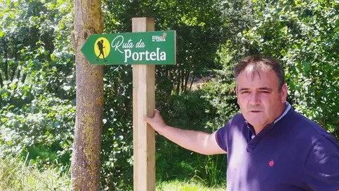 Amador D&iacute;az, concelleiro de Medio Rural, este xoves no punto de inicio da nova ruta